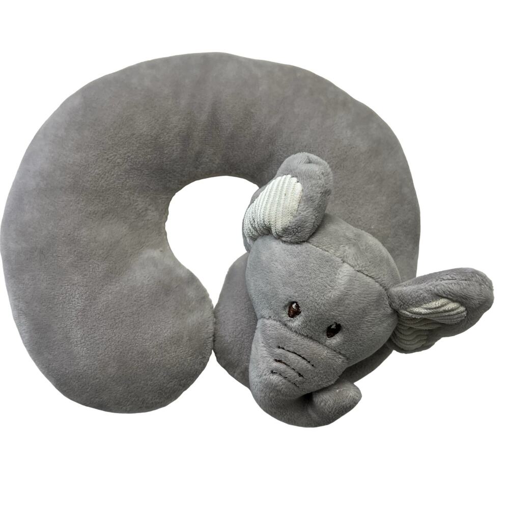 Kelly Baby Childs Neck Travel Pillow Age 0+ Gray Elephant 10" Small Stain